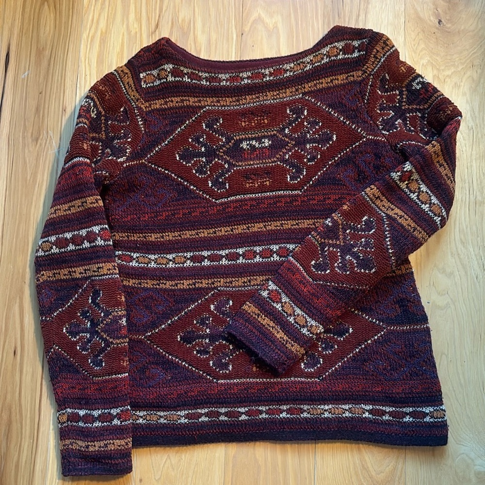 Ralph Lauren Vintage Maroon Pattern Sweater Medium